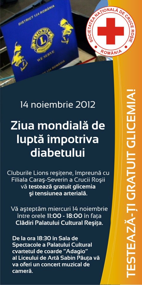 Ziua Mondială de luptă împotriva dibetului, marcată la Reșița