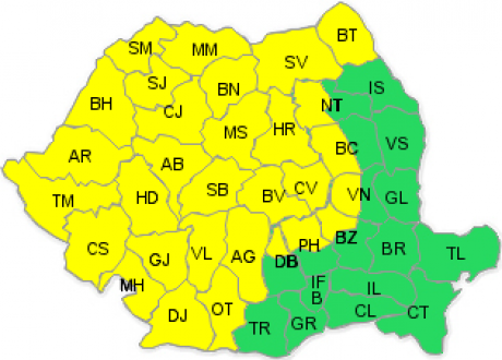 Cod galben de vreme rea peste Caraș Severin- prefectul a convocat Comitetul Judeţean pentru Situaţii de Urgenţă