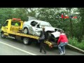 VIDEO Accident cu șoferiță norocoasă și mașină făcută praf la Km 8 din cauza vitezei