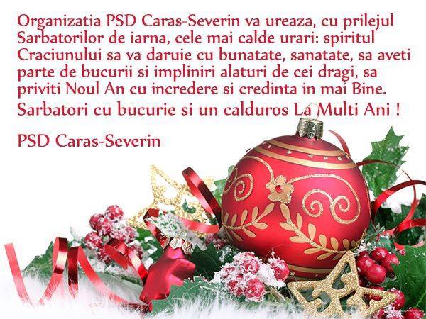 PSD Caras Severin: ,,Sarbatori fericite”!