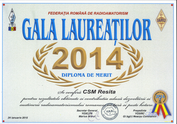 Radioamatorii reșițeni s-au întors acasă cu diploma de merit de la Gala Laureaților FRR