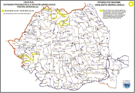 Cod galben de inundații pe Bârzava, Caraș și Timiș