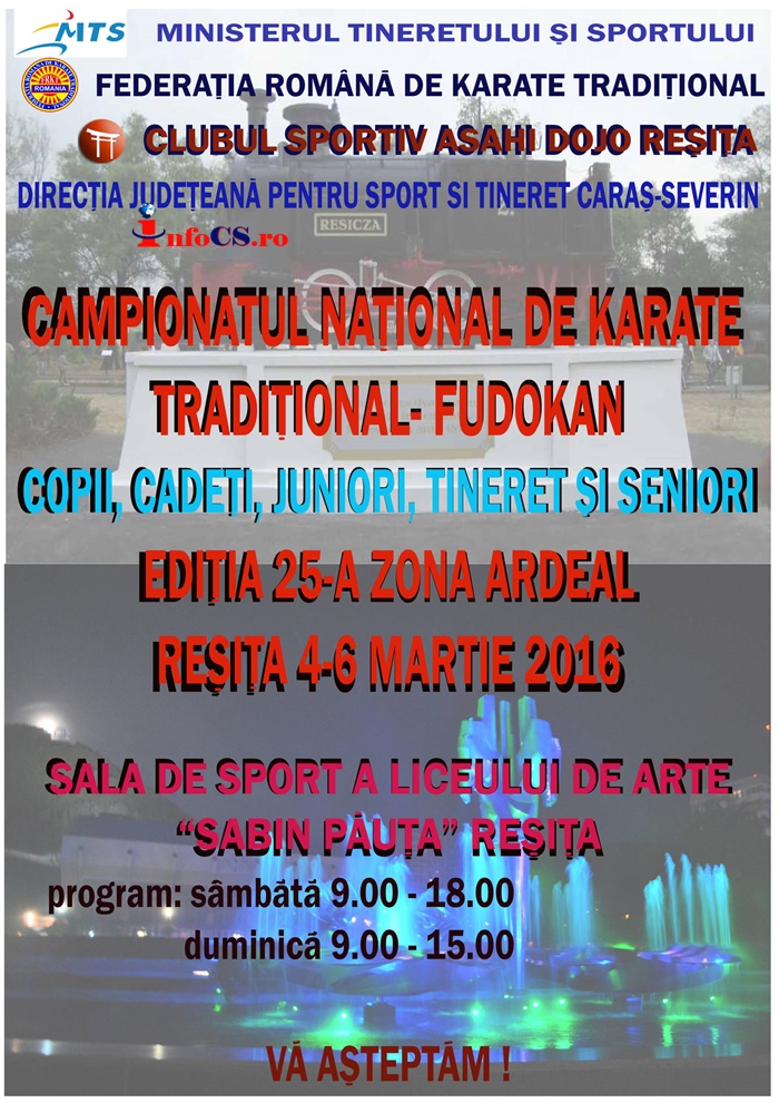 La Resita va avea loc Campionatul Naţional de Karate Tradiţional – Fudokan, Zona Ardeal