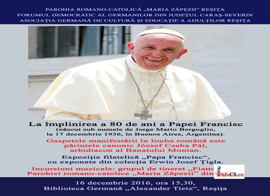 Papa Francisc, sarbatorit de resiteni la implinirea varstei de 80 de ani