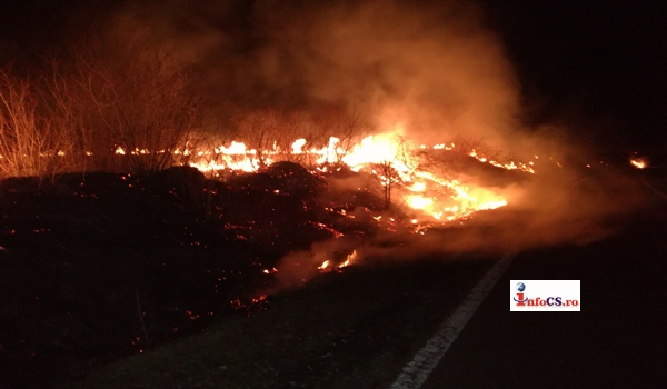 VIDEO EXCLUSIV Lupta cu incendiile de vegetaţie uscată  Caras Severinul în flăcări