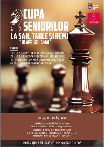Cupa Seniorilor la șah, table și remi pentru persoanele de vârsta a III a