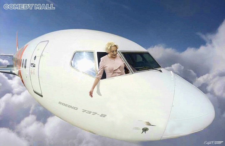 Dancila a cerut sa i se deschida geamul la avion