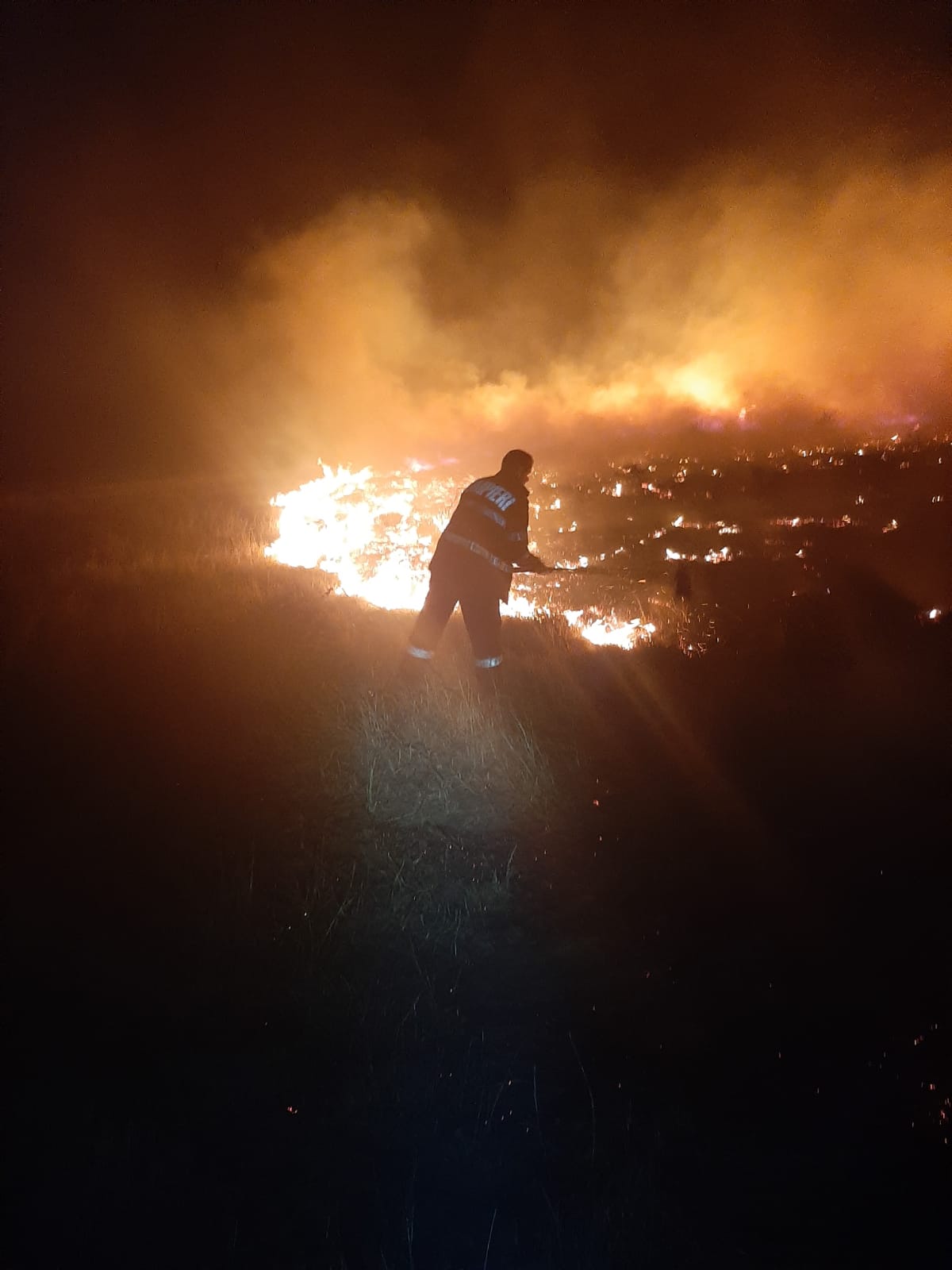 Foc de vegetatie la Belobresca in aceasta seara  VIDEO