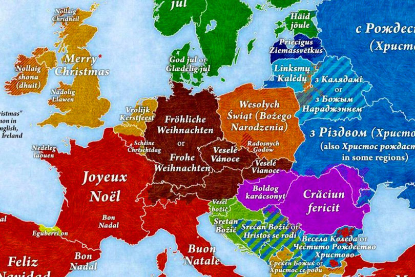 Cum se spune ”Crăciun Fericit!” în toate limbile vorbite în Europa