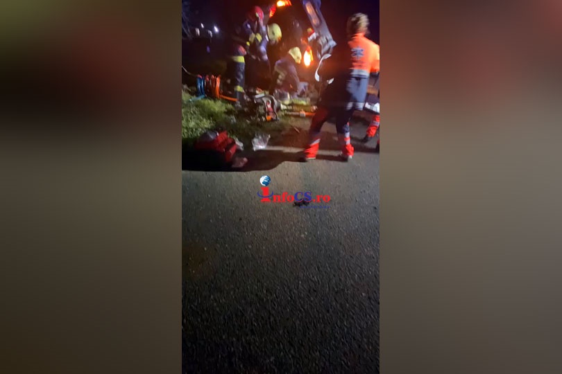 Grav accident de circulație pe DN6 la intrarea în comuna Mehadia EXCLUSIV VIDEO