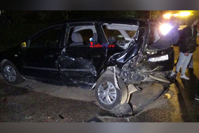 Accident cu 10 mașini avariate, dintre care, cinci făcute praf la Reșița VIDEO EXCLUSIV