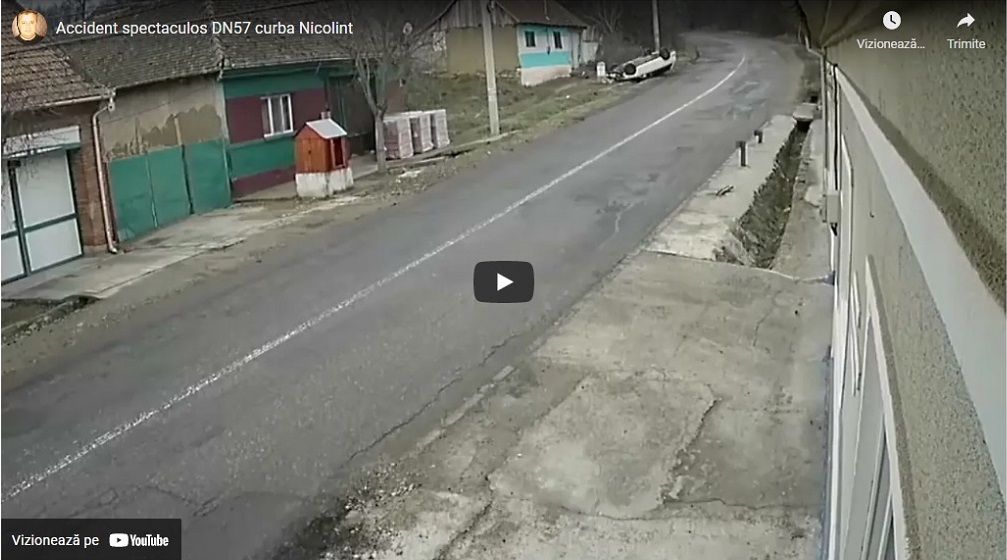 Accident spectaculos pe DN57 la Nicolint in Caras Severin VIDEO