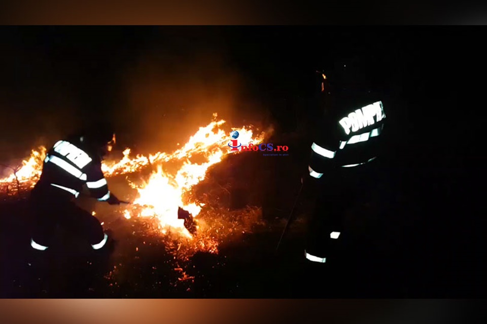 Incendiu de vegetație la Brebu de o parte și de alta a DN58 Reşita – Caransebeș VIDEO