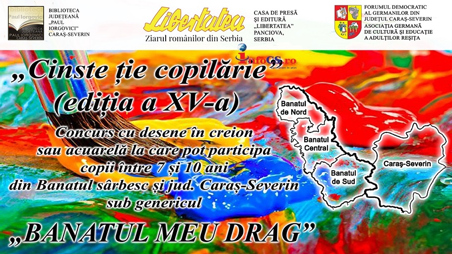 „Cinste ție, copilărie!“ – Invitație la concurs pentru copiii din Caraș-Severin și Banatul Sârbesc