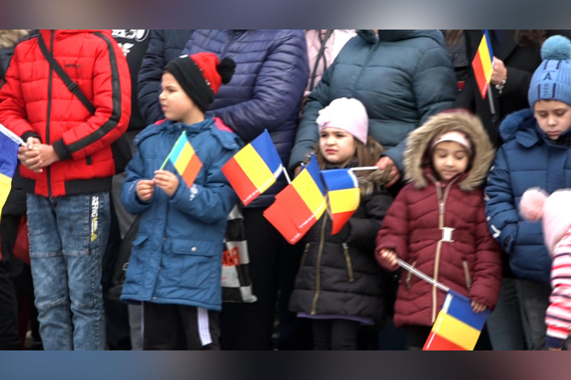 Ziua Națională a României sărbătorită de reșițeni în centrul civic VIDEO