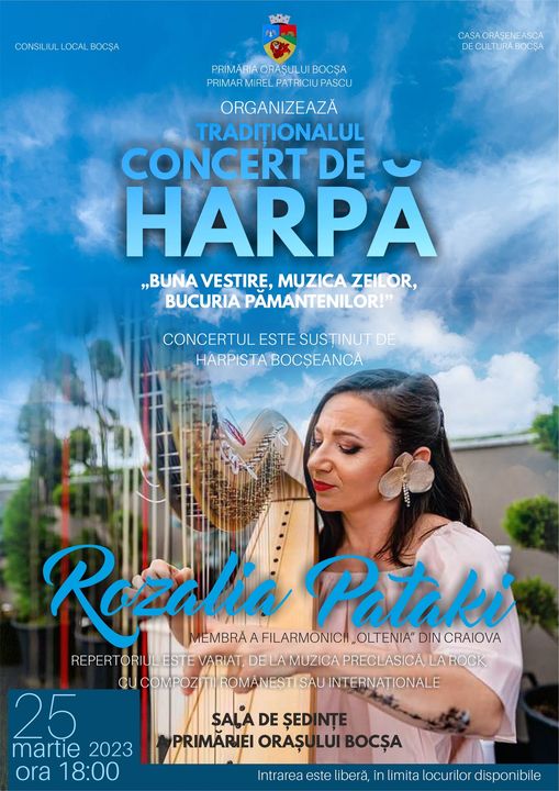 Concert de harpă la Bocșa – Recital ROZALIA PATAKI