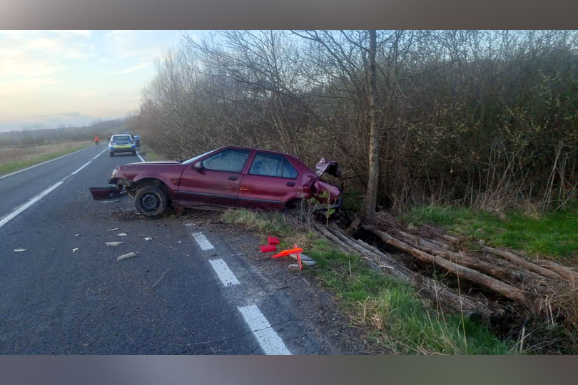 Accident rutier pe DN58 în curbele de la Soceni VIDEO