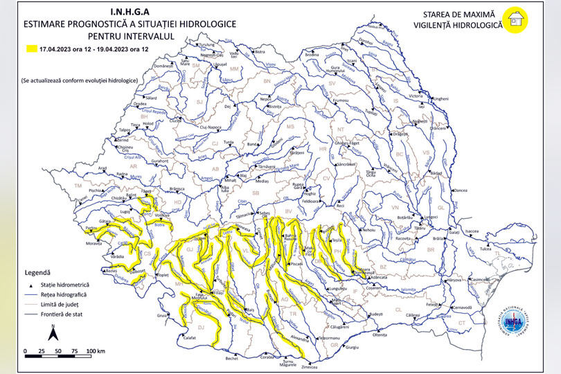 Cod galben de inundații – Este vizat și județul Caraș Severin