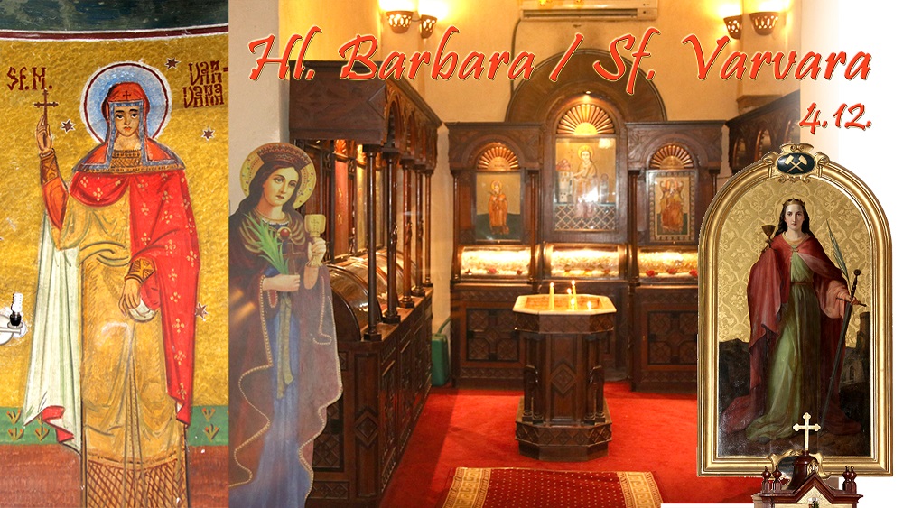 4 Decembrie:  ziua de pomenire a Sfintei Barbara sau Varvara, patroana minerilor